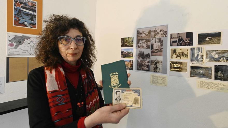 Dolores, en el montaje de la exposición «En nome do pai. Xenealoxía dun éxodo». | Pablo H. Gamarra