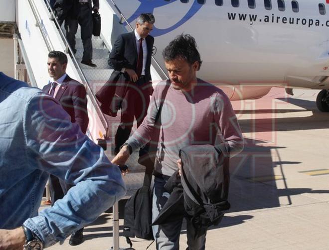 Las imágenes del Barça en el Aeropuerto de Castellón