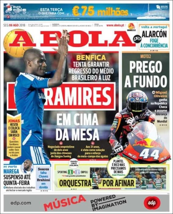 Portada A BOLA lunes 6 de agosto de 2018