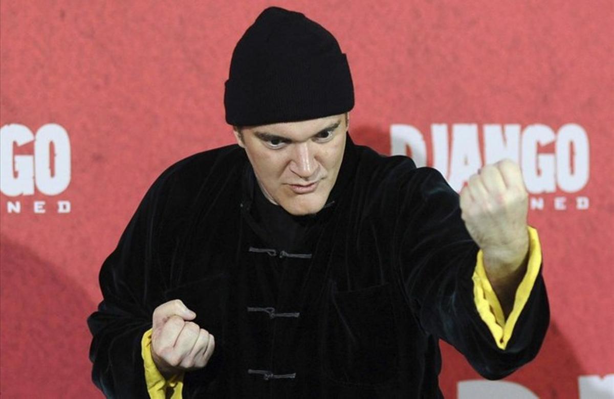 Quentin Tarantino, durant una presentació de ’Django desencadenado’.