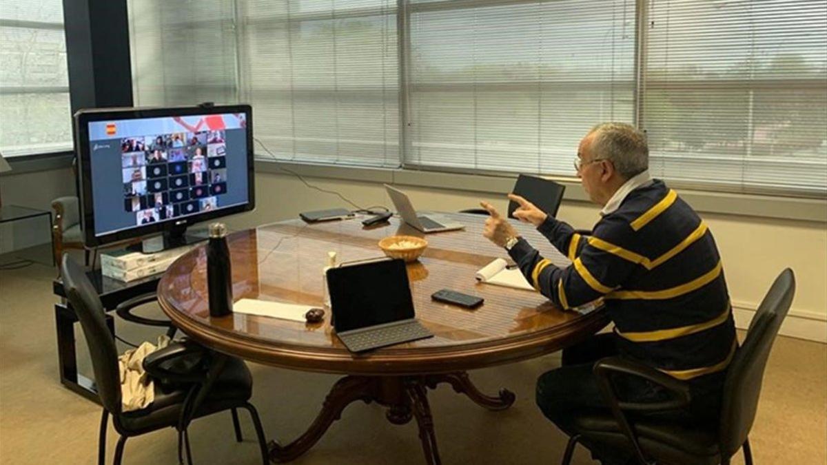 Alejandro Blanco, en una reunión virtual con las Federaciones