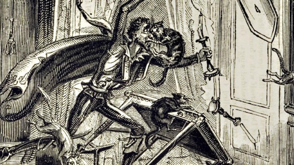'Don Quijote blande su espada contra los cascabeles y los gatos', Londres, 1824
