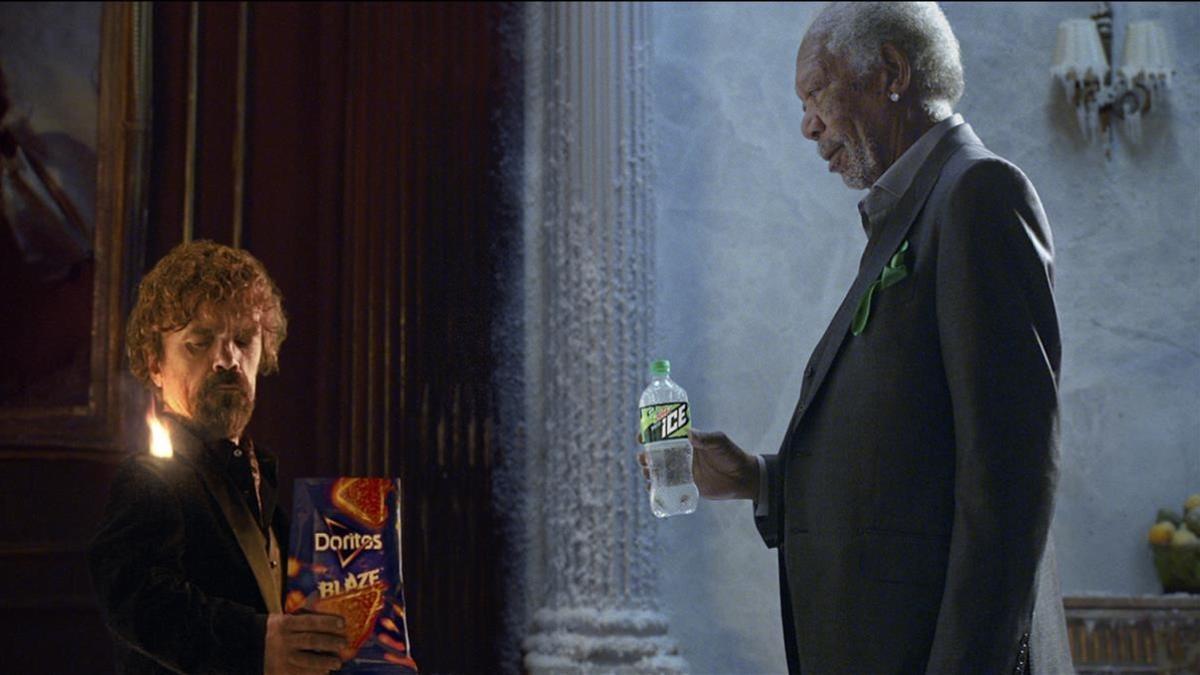 pepsico shows peter dinklage and morgan freeman television super bowl