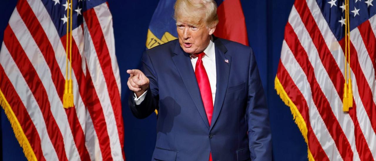 El expresidente de EEUU, Donald Trump, en la convención republicana en Greenville (Carolina del Norte).