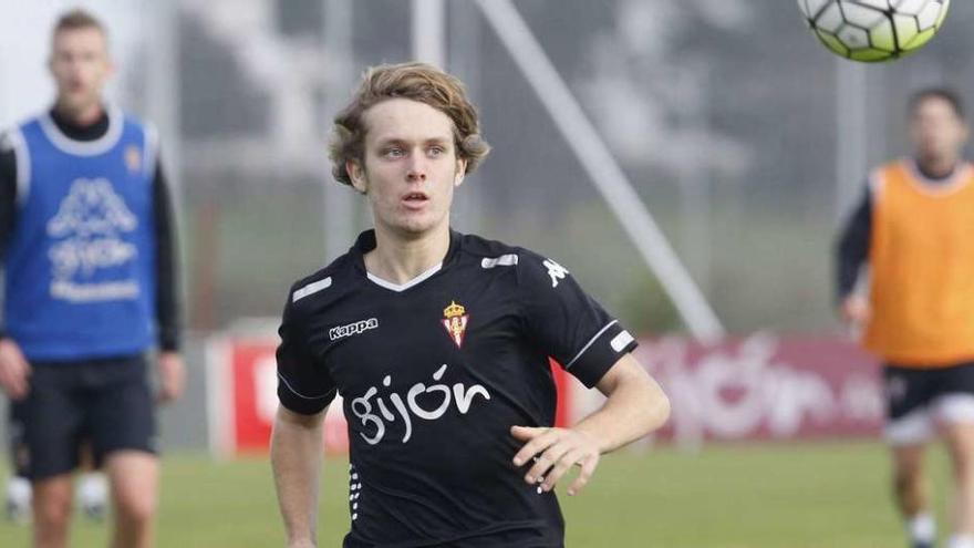 Halilovic, en el entrenamiento de ayer.