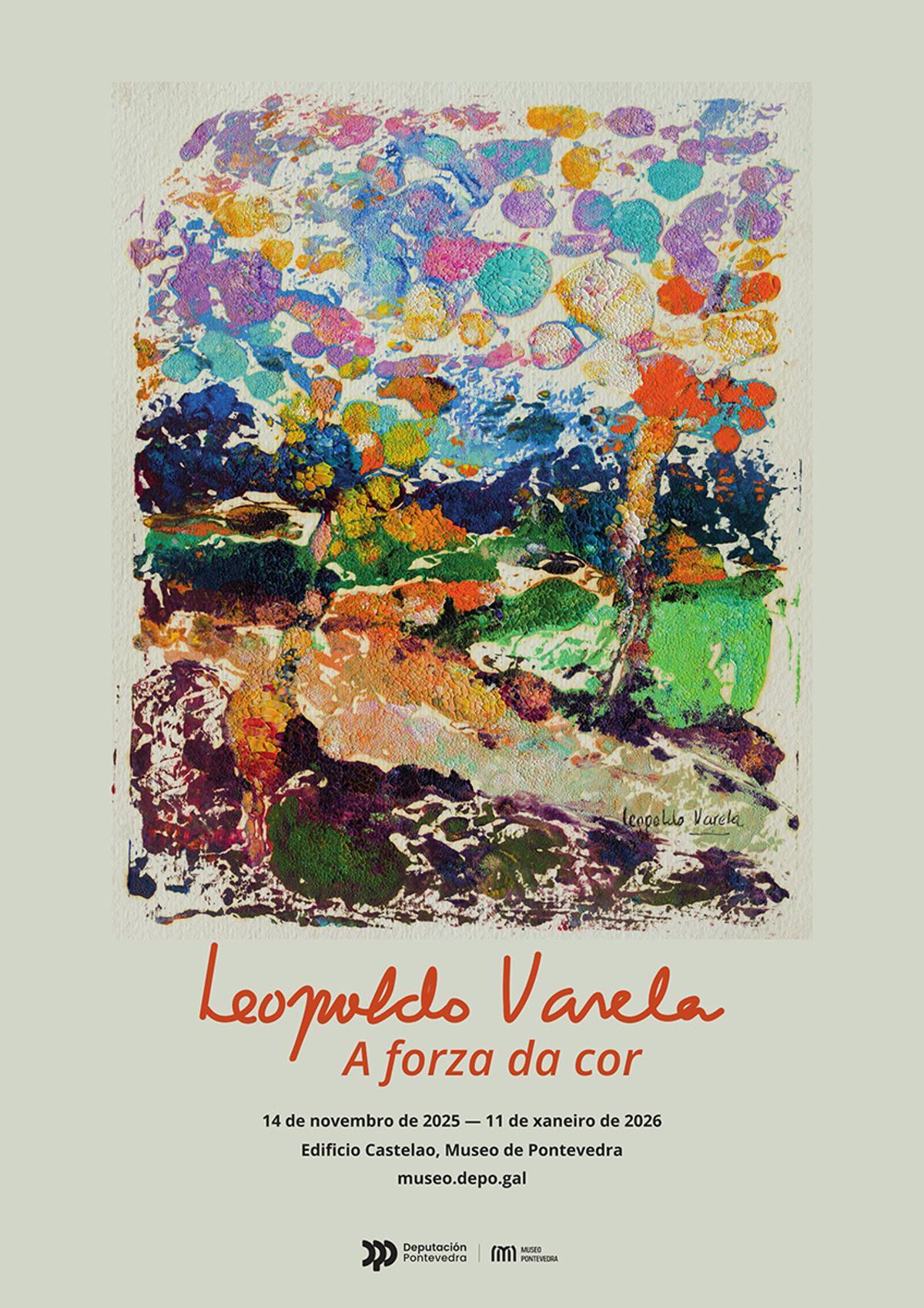 Cartel de la exposición de Leopoldo Varela, "A forza da cor"