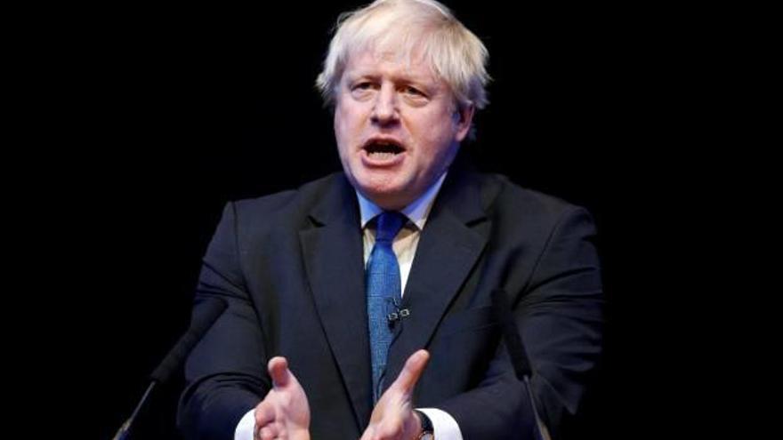 Boris Johnson, durant el seu aplaudit discurs.