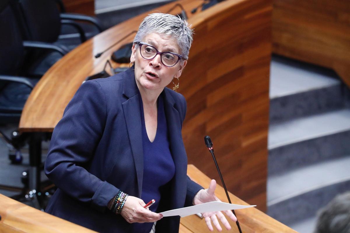 Concepción Saavedra contesta en el Pleno.