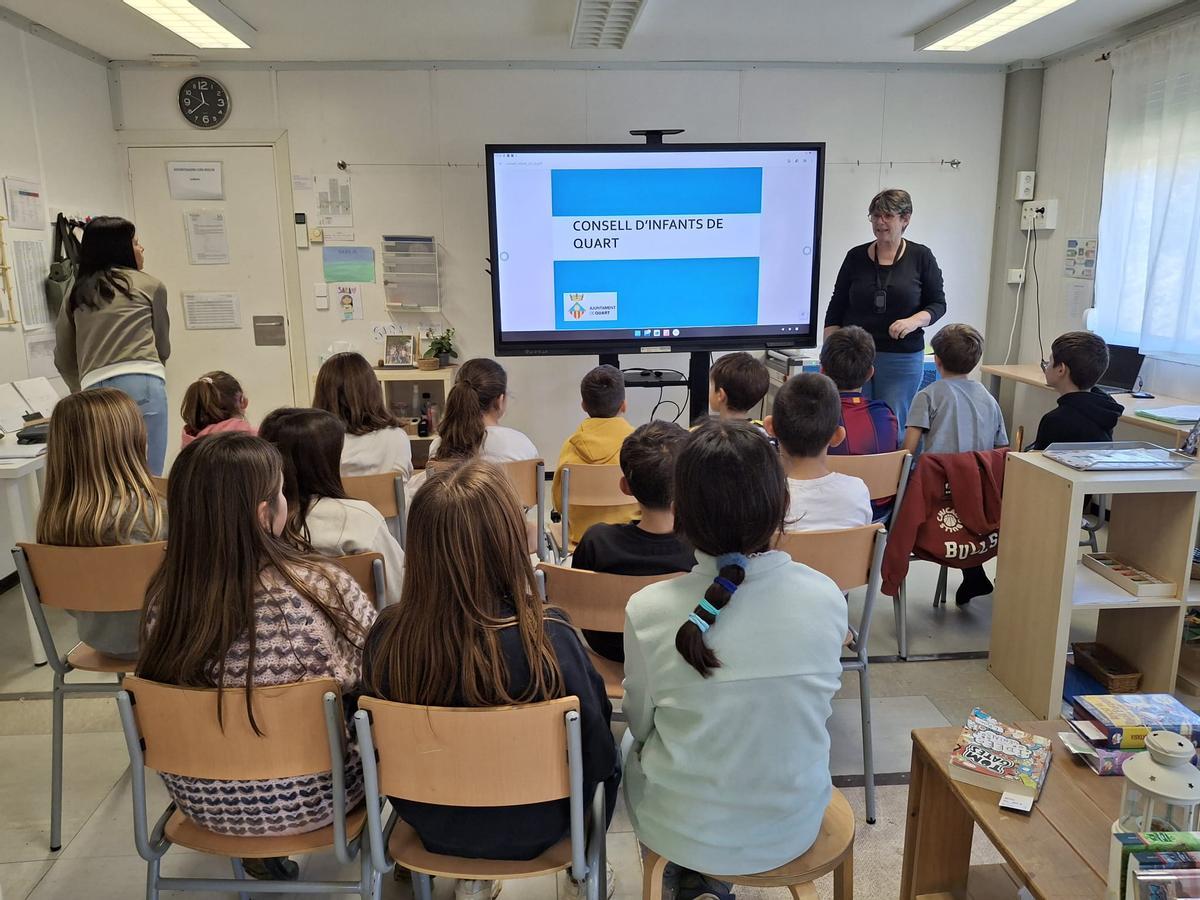 Una imatge de les sessions a l’Escola Nou de Quart