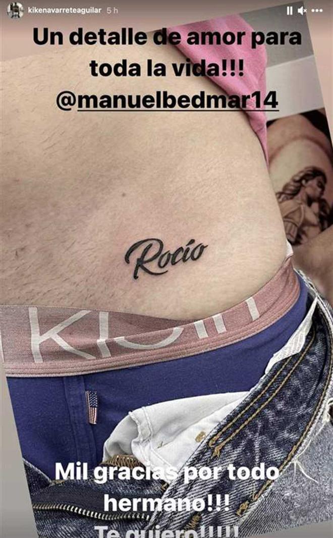 Tatuaje con la palabra Rocio de Manuel Bedmar
