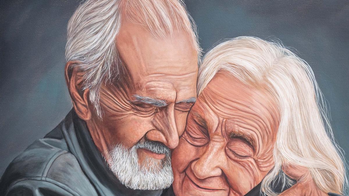 Visitantes y autoridades recorren en la Asamblea de Extremadura la exposición "Mi tierra, mis gentes", del pintor emeritense Francisco Miranda.