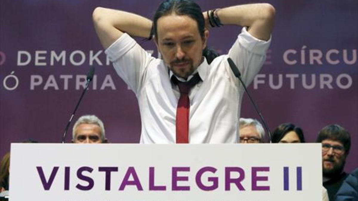 Asamblea Ciudadana 8Pablo Iglesias, en una intervención durante la reunión de Vistalegre 2, el pasado mes de febrero.