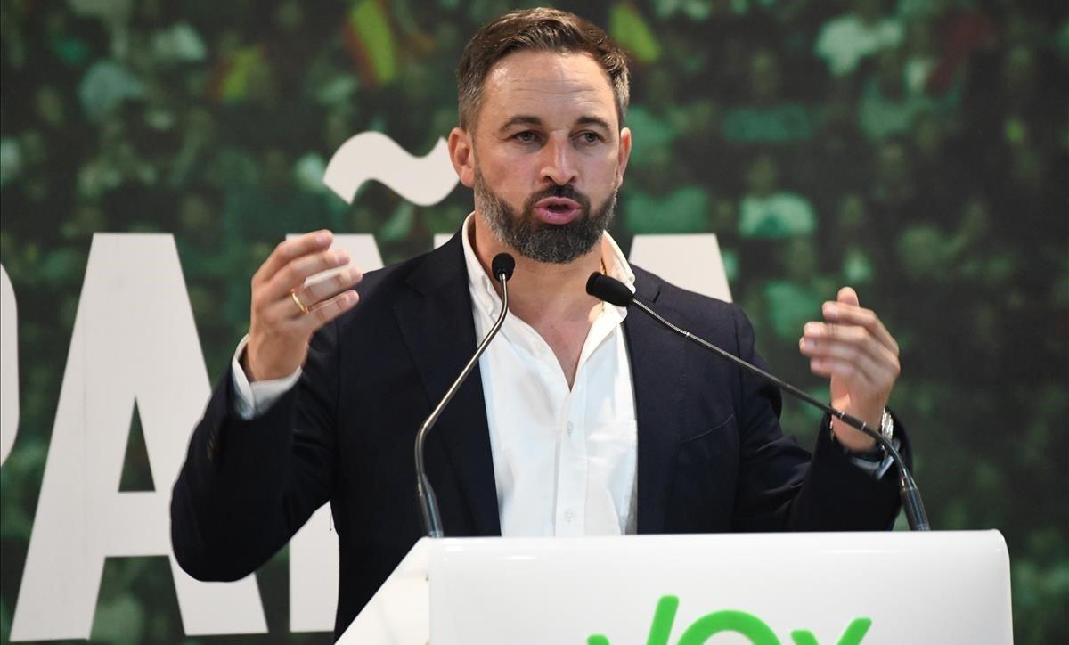 El líder de Vox, Santiago Abascal, en Ceuta en octubre del 2019.