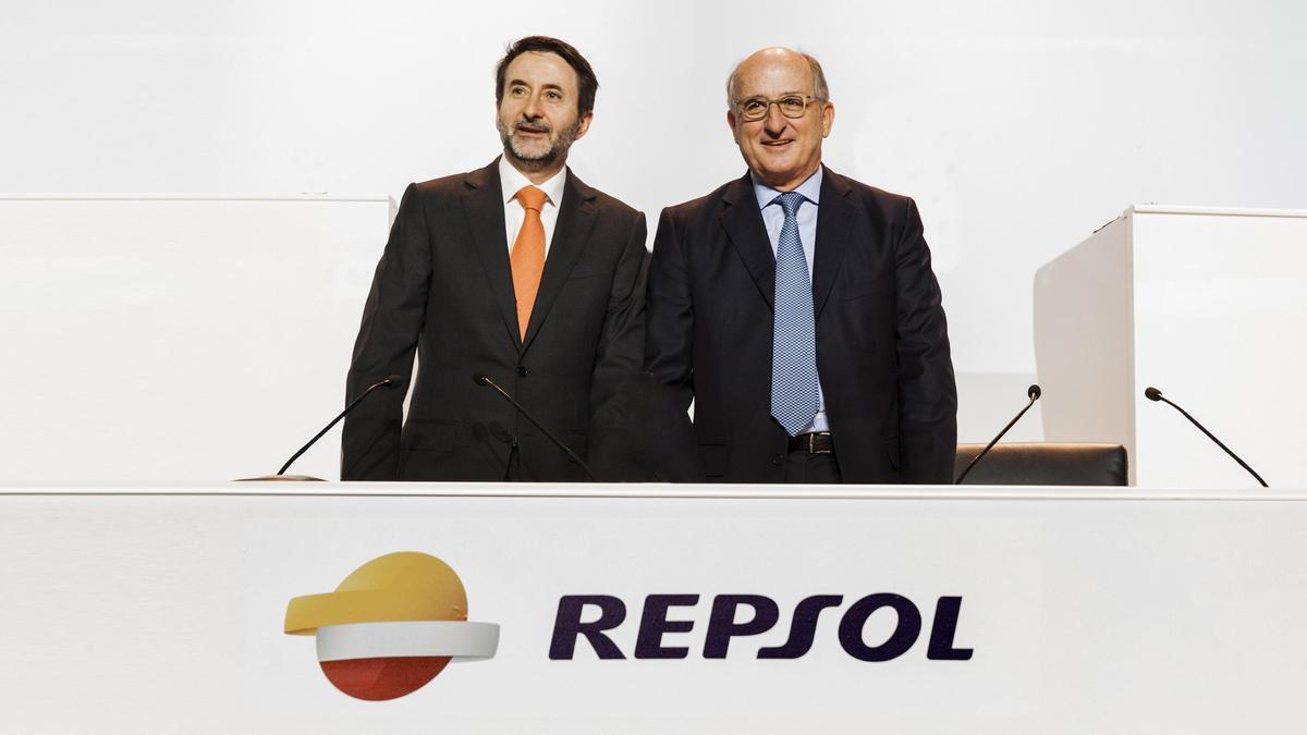 El consejero delegado de Repsol, Josu Jon Imaz, y el presidente, Antonio Brufau.