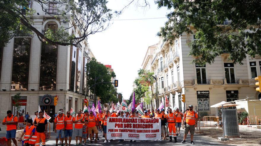 Los trabajadores de ASM en la última manifestación del miércoles pasado.