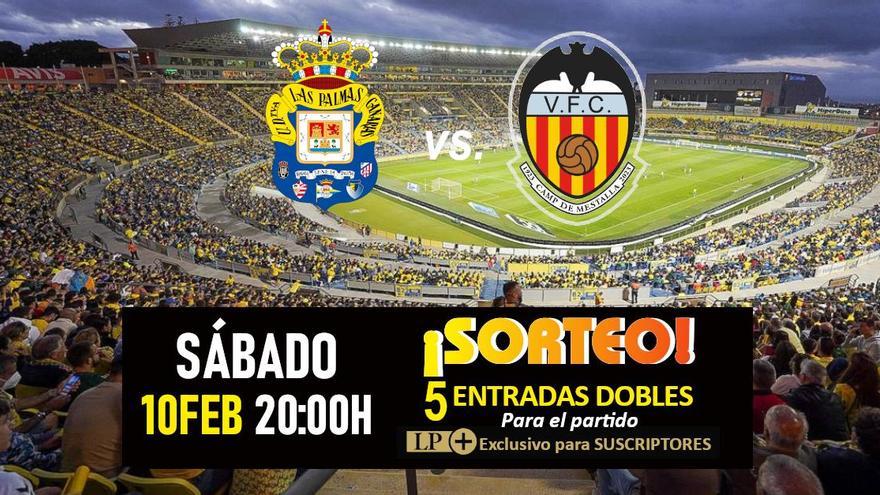 SORTEO de entradas dobles para el partido UD Las Palmas vs. Valencia