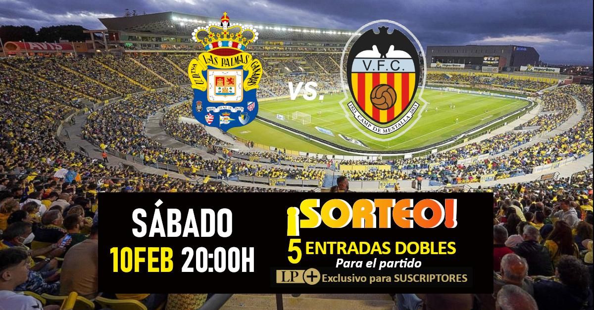 SORTEO de entradas dobles para el partido UD Las Palmas vs. Valencia