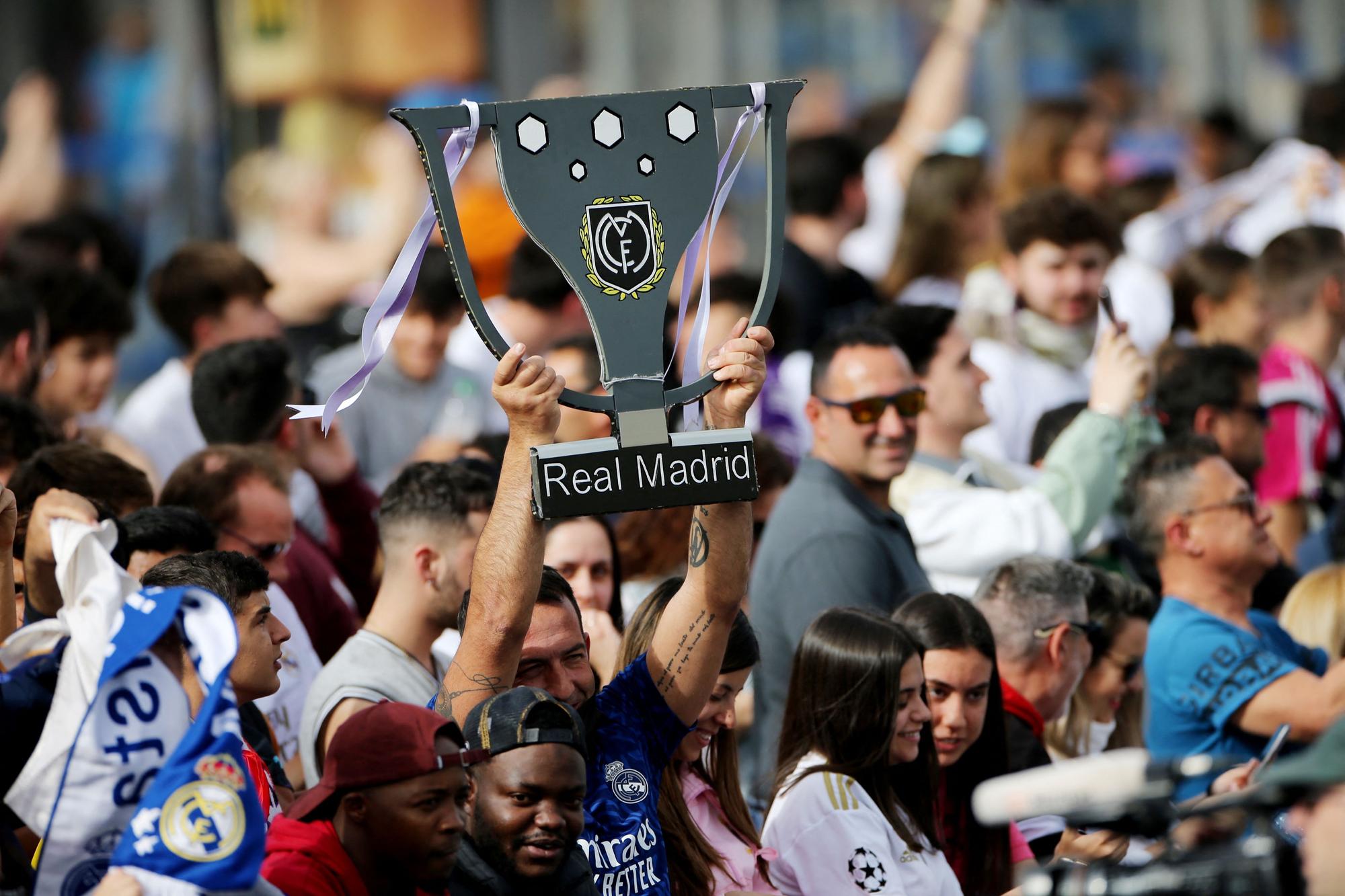 LaLiga - Real Madrid fans celebrate winning LaLiga