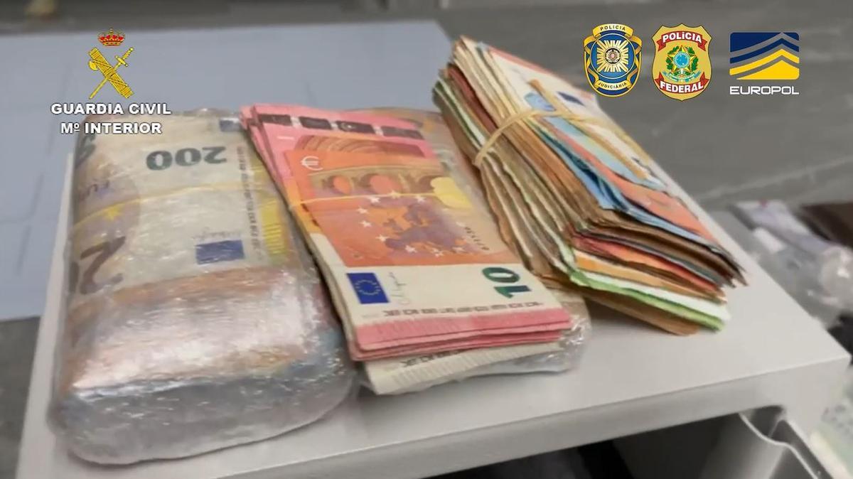 Dinero encontrado en un registro de la Operación Terminus de la Guardia Civil en Málaga.