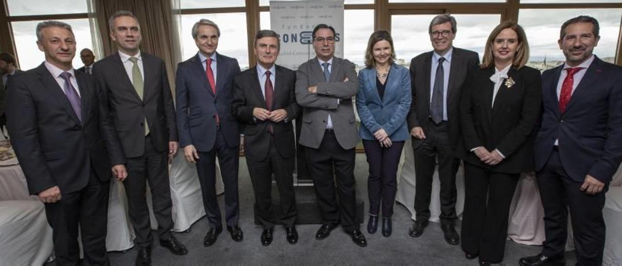 Foto de los invitados a la reunión de Conexus, ayer, en Madrid.