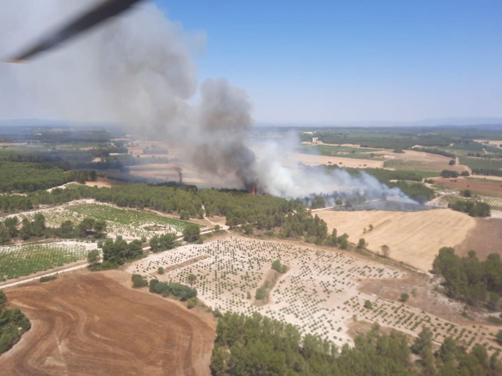 Declarado un incendio en Requena entre las aldeas de Los Pedrones y Casas del Río