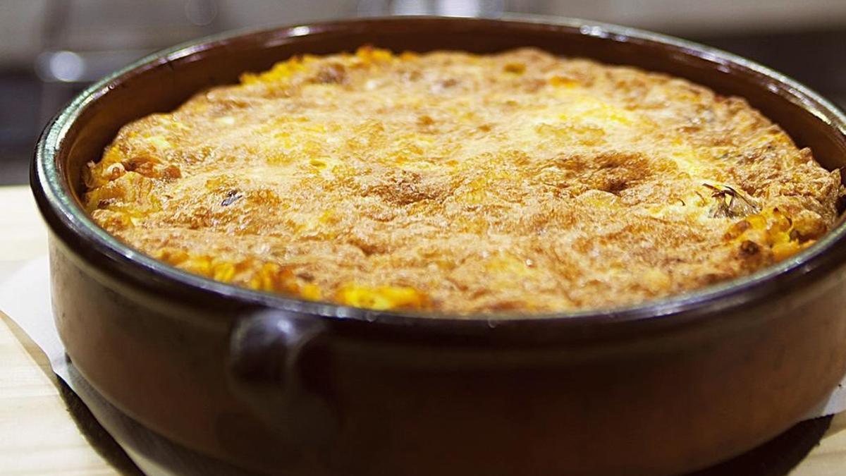Una de las deliciosas "Crosta" que se cocinaron ayer en Pego