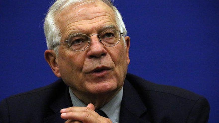 L&#039;Alt Representant de la UE, Josep Borrell, durant una roda de premsa a Estrasburg