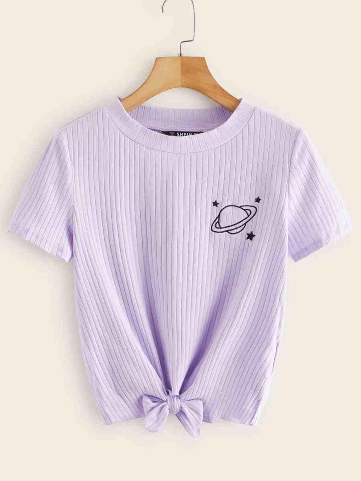 Camiseta de canalé con bordado Camiseta de canalé con bordado