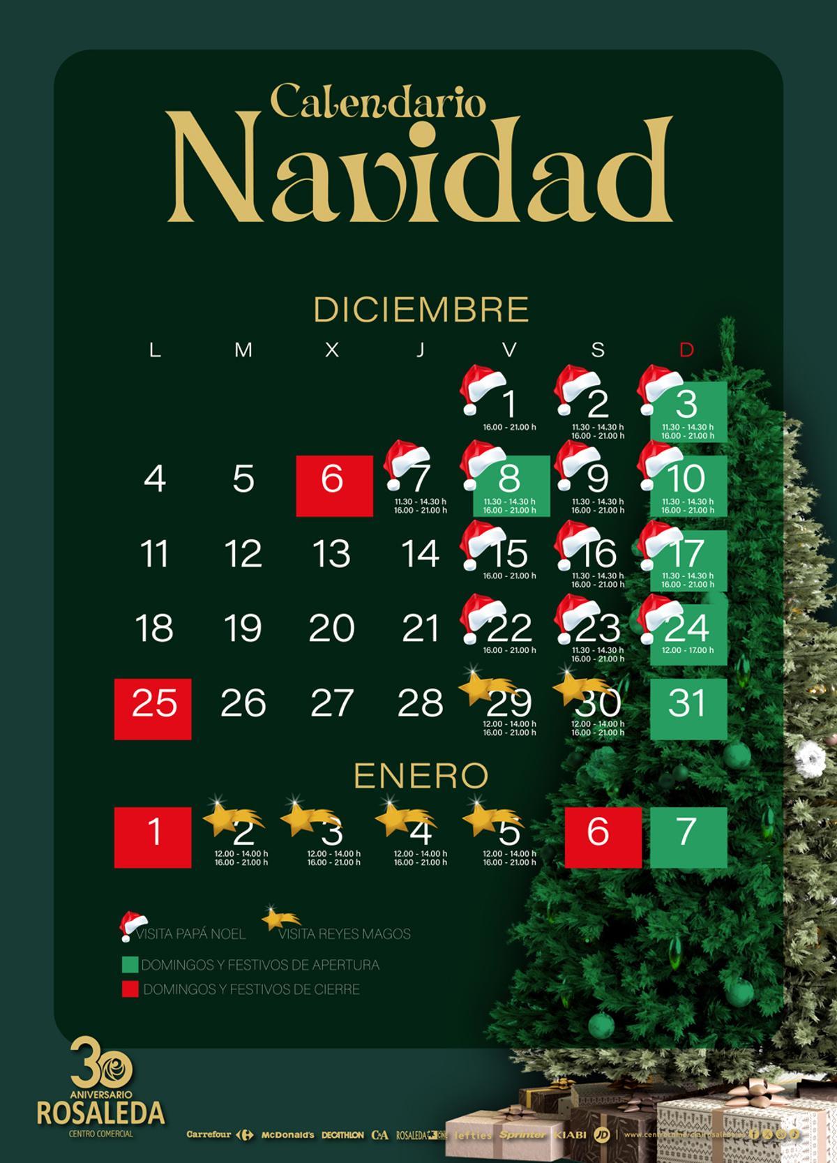 Calendario Navidad, CC Rosaleda