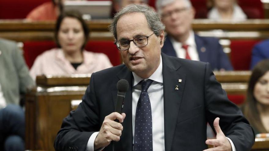 Quim Torra en el Parlament.