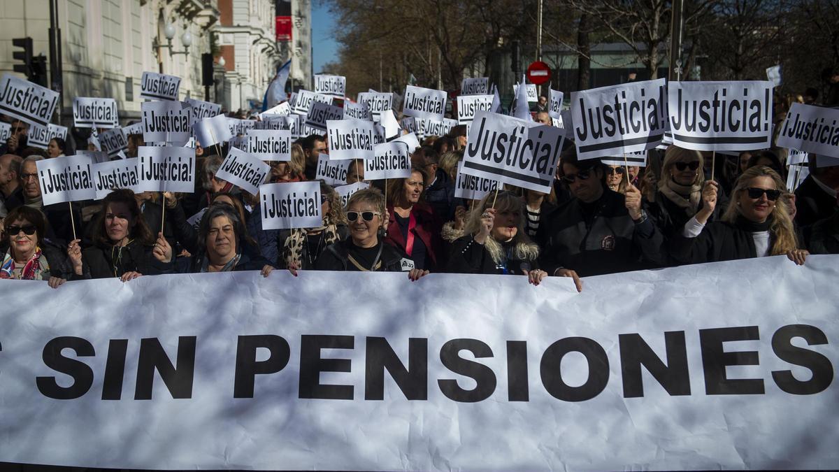 Protesta de autónomos en Madrid por una jubilación justa
