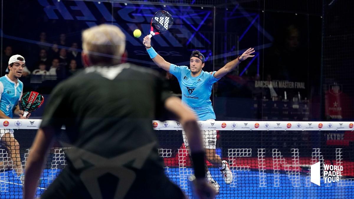 Galán y Lebrón durante el partido