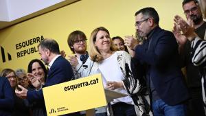 Helena Solà valorando la noche electoral de ERC.
