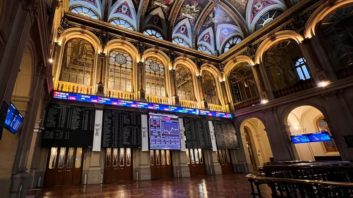 Imagen del interior del Palacio de la Bolsa.