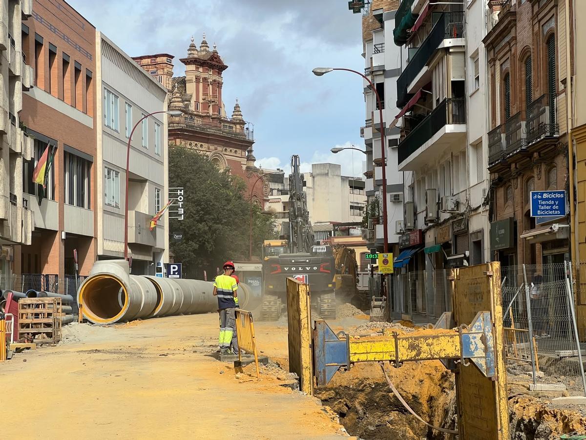 Obras de mejora de la calle Pagés del Corro, Triana, de Sevilla
