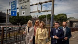 Aragonès i la ministra de Transport inauguren les obres del carril bus d’entrada a Barcelona per la B-23