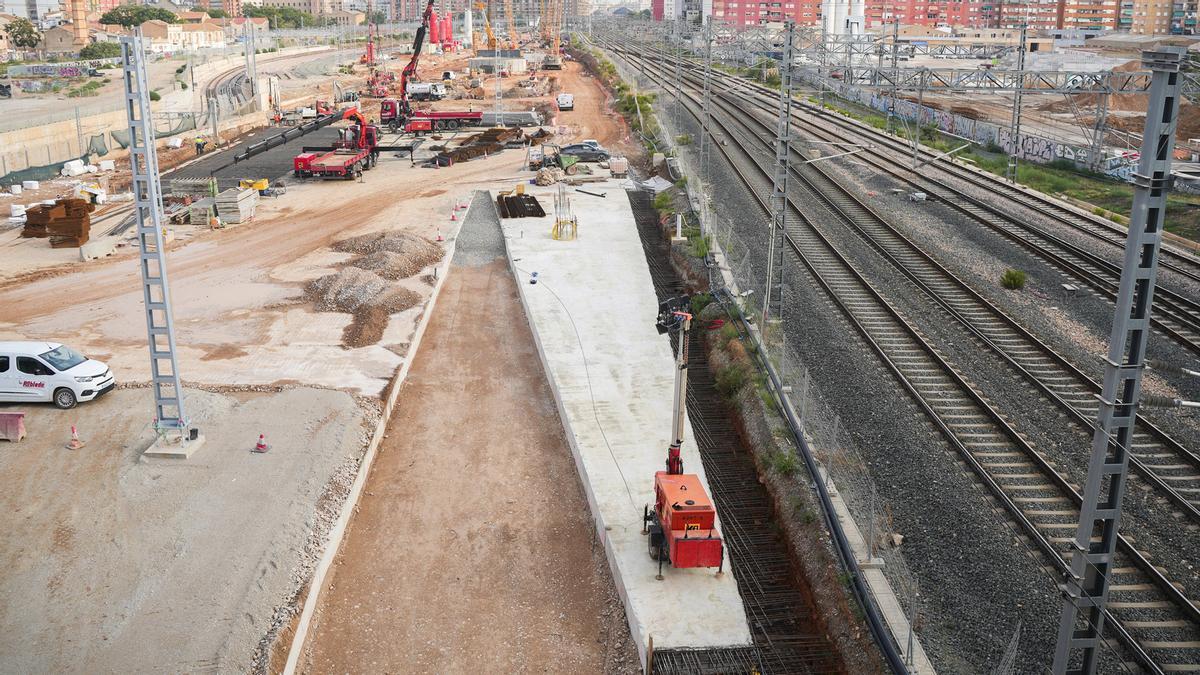 Fotografia d’arxiu d’obres en el recorregut del Corredor Mediterrani.