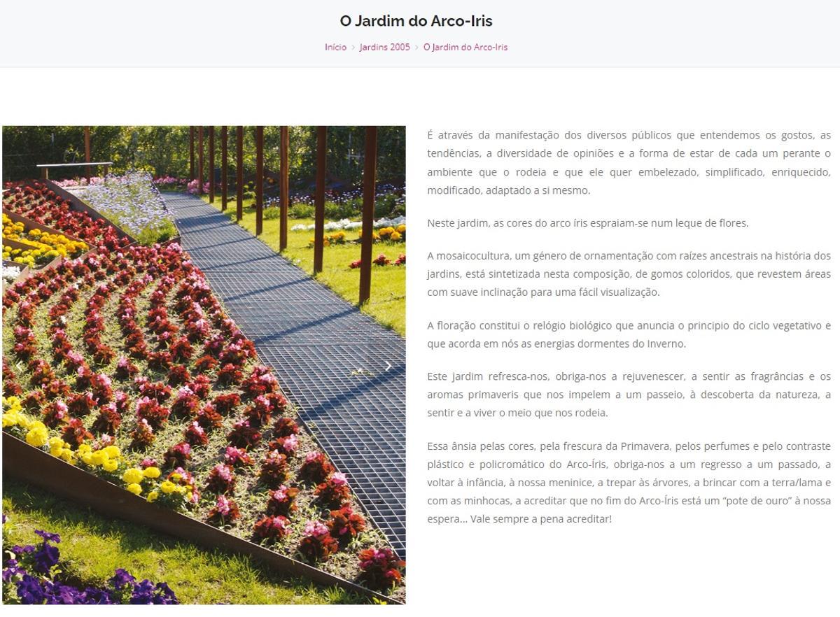 Ficha del &quot;Jardín Aro-Iris&quot; que ganó el Festival Internacional de Ponte de Lima y se cedió a Vigo.
