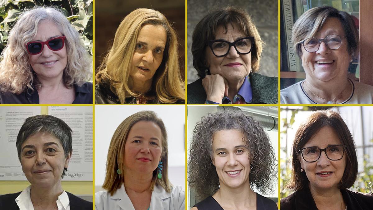 Desde arriba a la izquierda: María Monsonís, Zaza Ceballos, Fina Casalderrey, Pilar Martínez, Elena Alonso, Cristina Regojo, Antía Fernández y Carmen Martínez