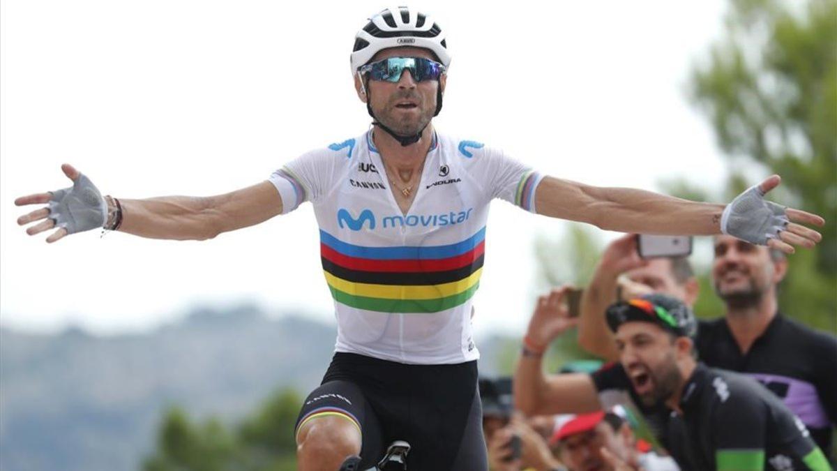 Alejandro Valverde, campeón del mundo en 2018.