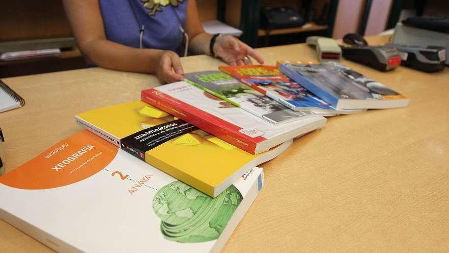 Manuales de texto en una librería de Ourense. // Iñaki Osorio