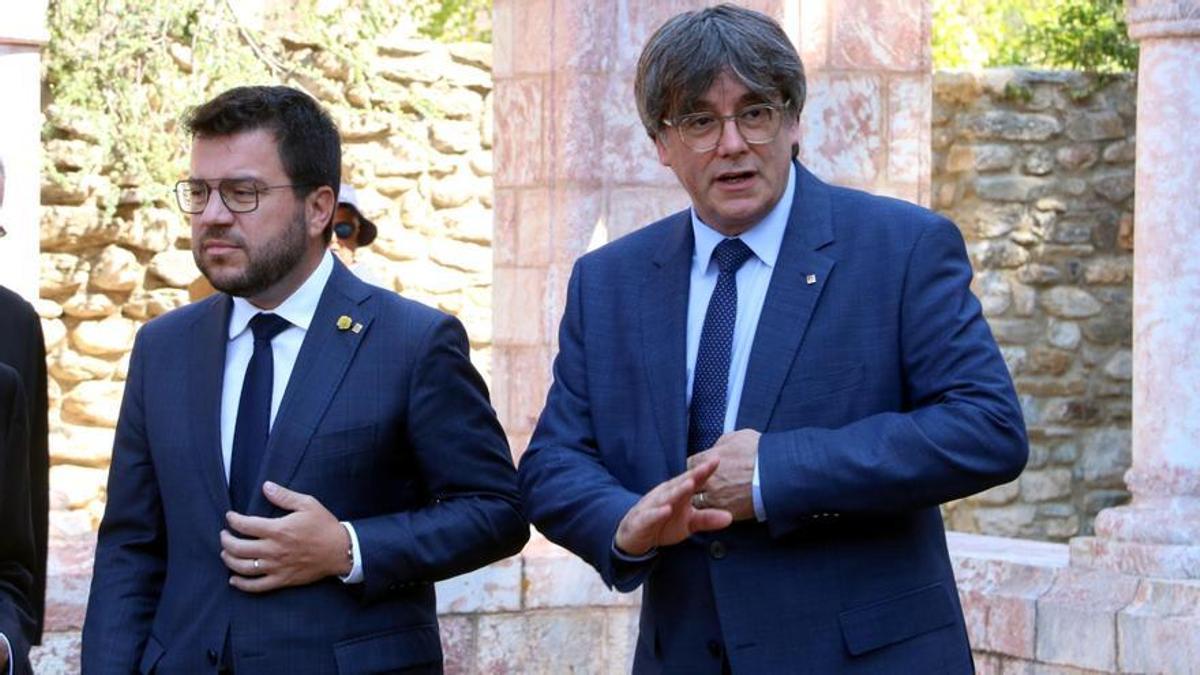 Pere Aragonès y Carles Puigdemont.
