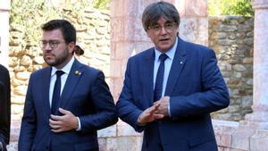 Pere Aragonès y Carles Puigdemont.