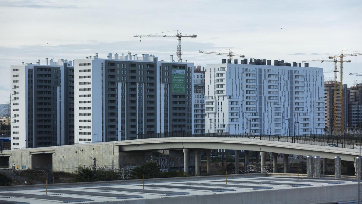 El nuevo barrio de Turianova, en la Fuente de San Luis, a espaldas de la Fe, es uno de los que más vivienda protegida concentra