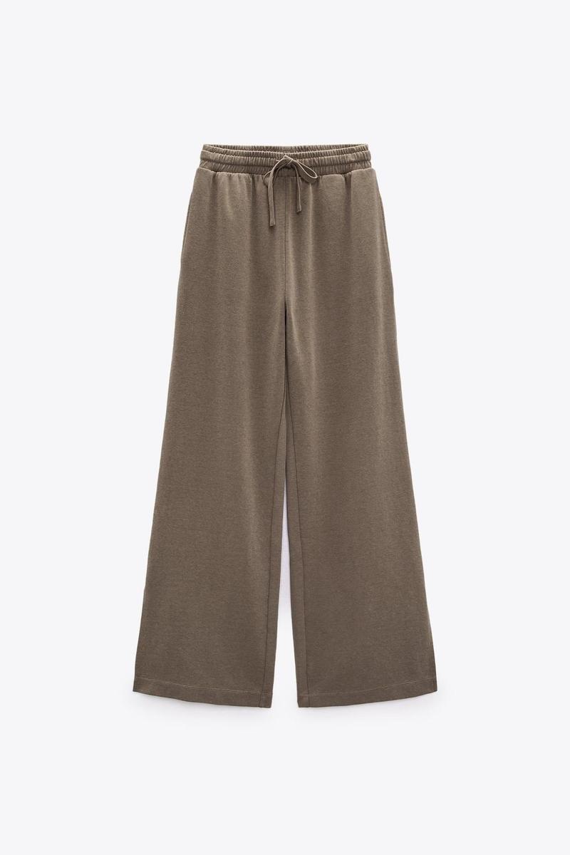 Pantalones 'wide leg' efecto lavado de Zara