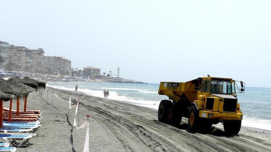 La playa de Ferrara, en una imagen de archivo durante los trabajos de regeneración