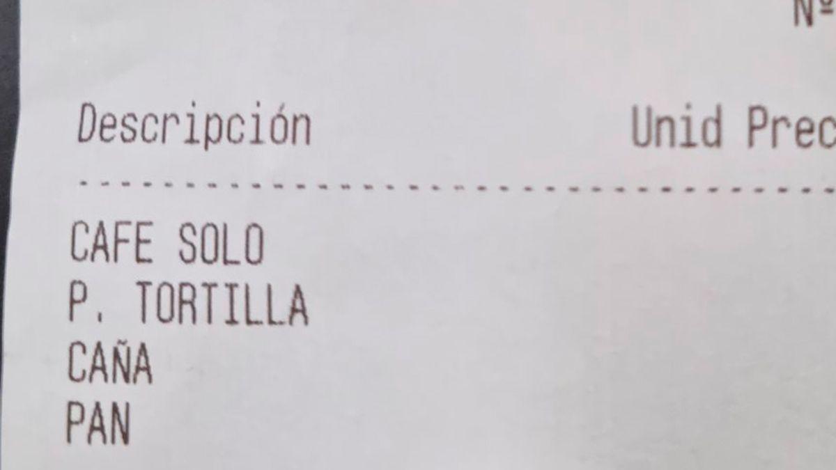 La cuenta de un bar que se ha vuelto viral por el precio de un solo desayuno: &quot;Pasa de castaño oscuro&quot;