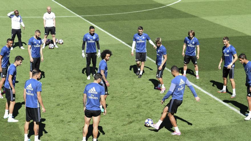 El Madrid se entrenó el sábado en su ciudad deportiva.