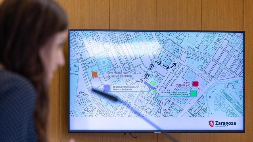 El Ayuntamiento de Zaragoza ensayará mejoras en la seguridad vial del entorno de este colegio