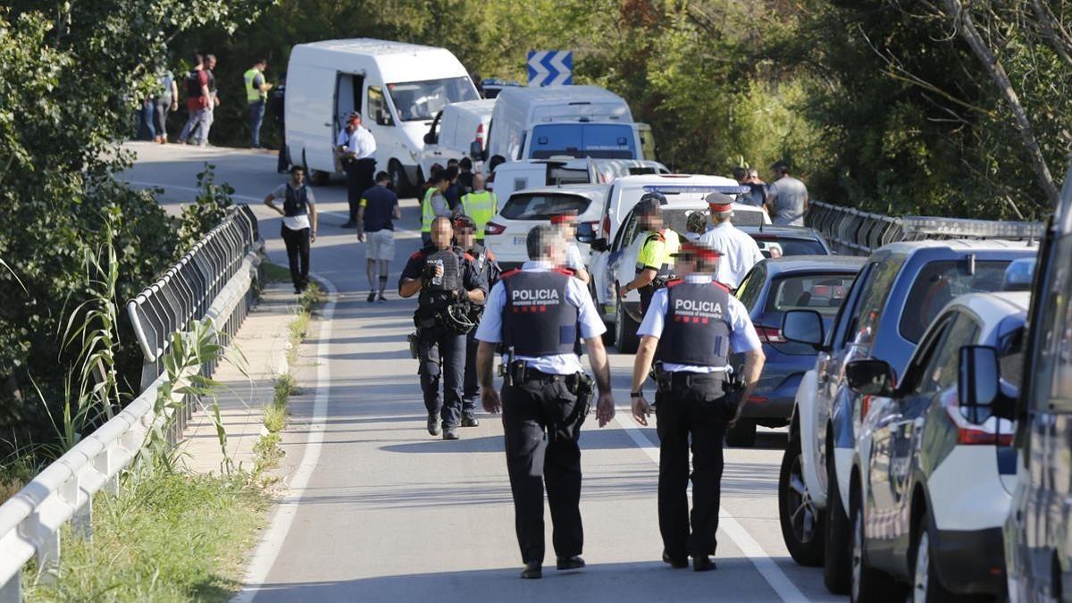 Dispositivo de los Mossos d'Esquadra en Subirats.